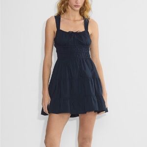 Aritzia Martine Poplin Navy Dress